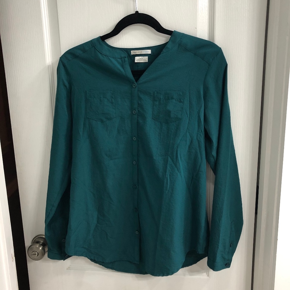 XS Teal Van Heusen blouse